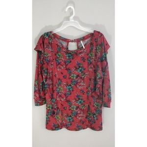 Free People Red Dock Street Floral Top